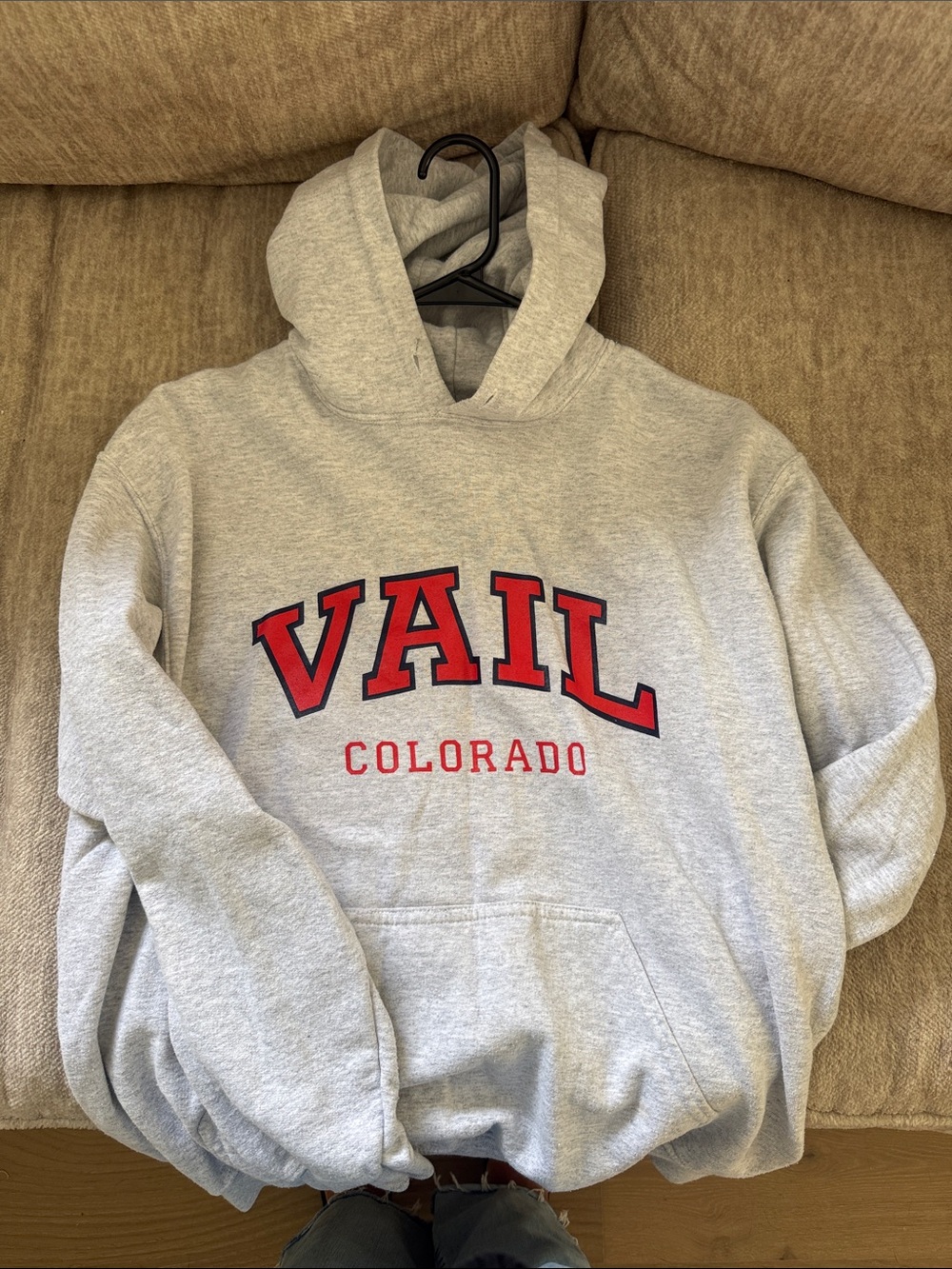 Vail Colorado Hooded Sweatshirt - Gray